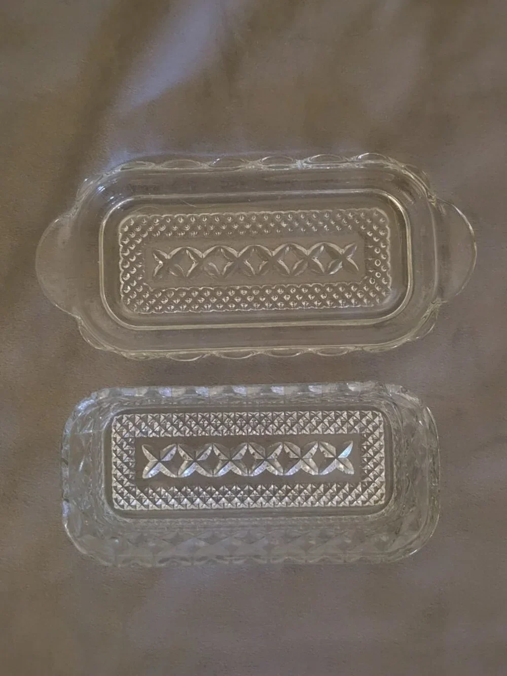 Vintage Wexford Pattern Anchor Hocking Glass Butter Dish Pressed Glass